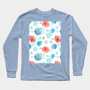 Watercolor snowflakes print Long Sleeve T-Shirt